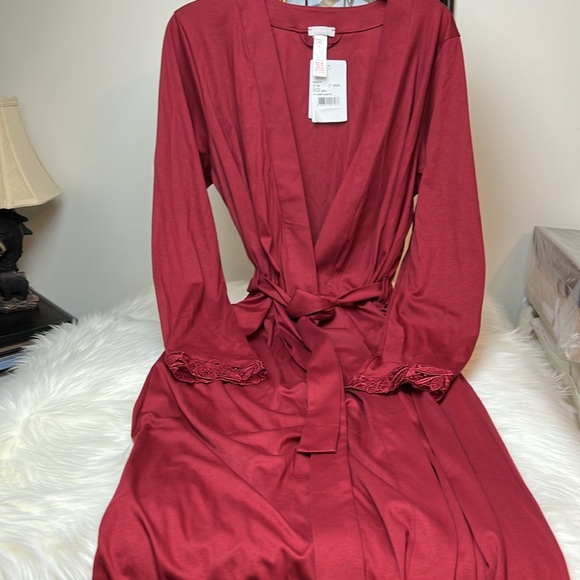 NWT HANRO ZELDA ROBE Burgundy Size M - Picture 5 of 16